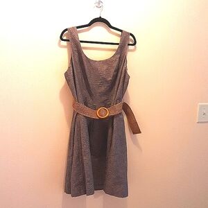 NINE WEST Short Sleeve Brown Dress Size 18